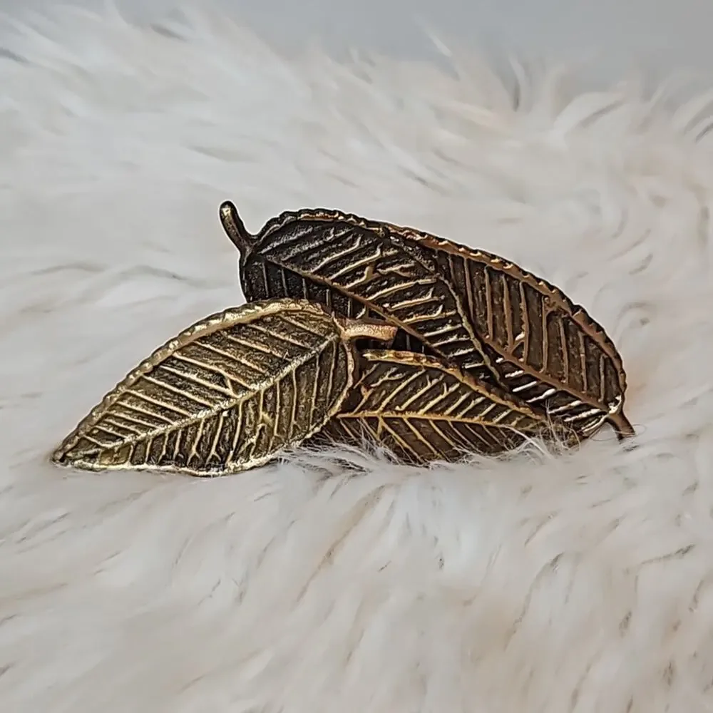 Bronze Metal Leaf Napkin Ring Set of 4
